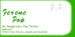 ferenc pop business card
